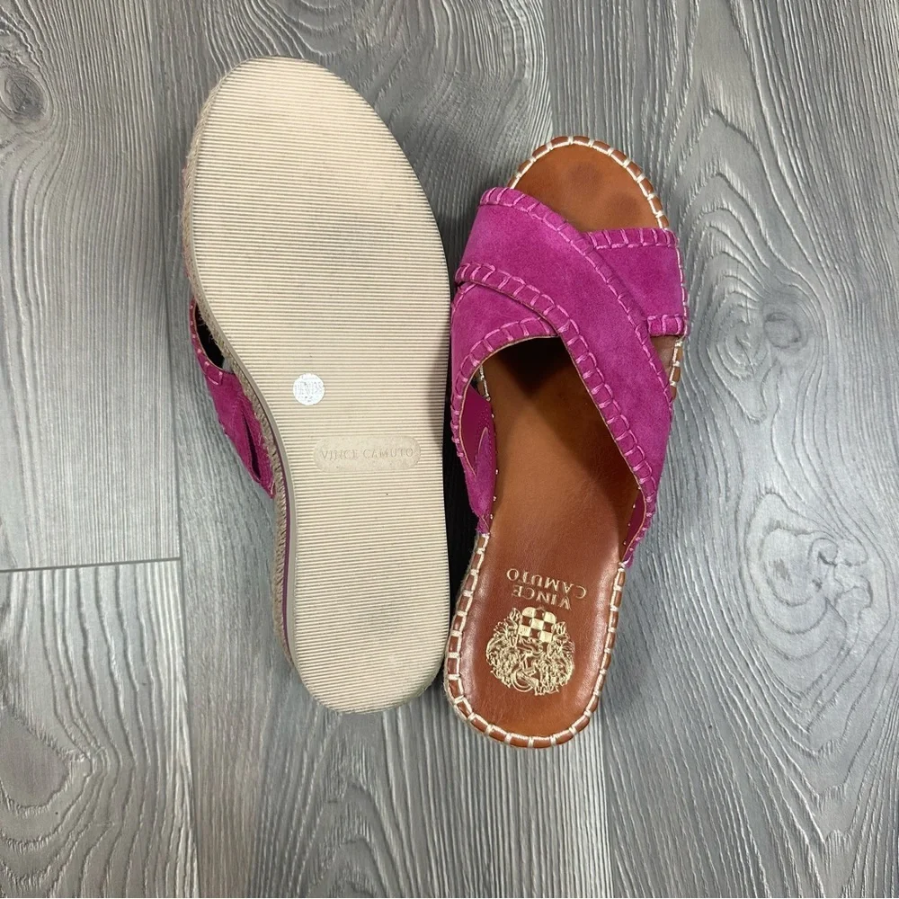 Vince Camuto Fuchsia Suede Platform Espadrille Sandals‎ 7.5W